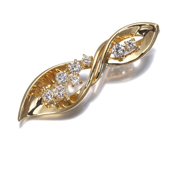 ダイヤ 0.24ct リーフ  ペンダントトップ K18YG 