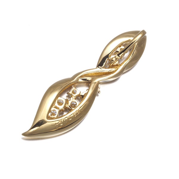 ダイヤ 0.24ct リーフ  ペンダントトップ K18YG 