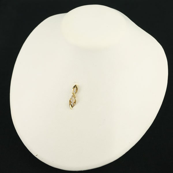 ダイヤ 0.24ct リーフ  ペンダントトップ K18YG 