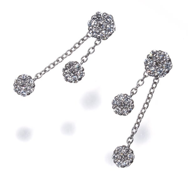 ポンテヴェキオ ピアス ダイヤ 0.26ct/0.26ct  フラワー 揺れる K18WG 