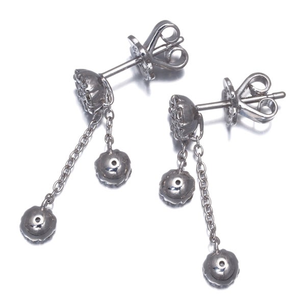 ポンテヴェキオ ピアス ダイヤ 0.26ct/0.26ct  フラワー 揺れる K18WG 