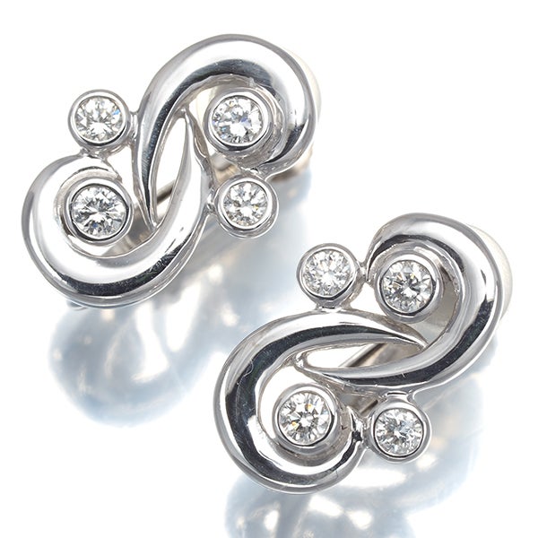 ダイヤ 0.12ct/0.12ct   イヤリング K18WG/K14WG 