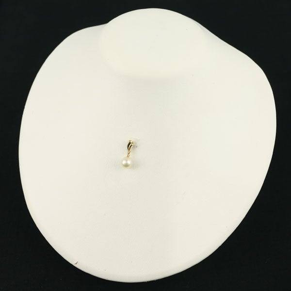 タサキ ペンダントトップ パール アコヤ真珠 7.7mm ダイヤ 0.01ct   K18YG 