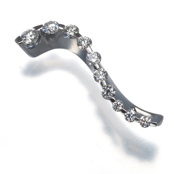 ダイヤ 0.38ct ウェーブ  ペンダントトップ Pt900 