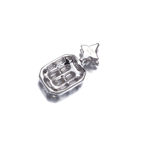 ダイヤ 0.35ct バゲット 2種カット  ペンダントトップ K18WG 