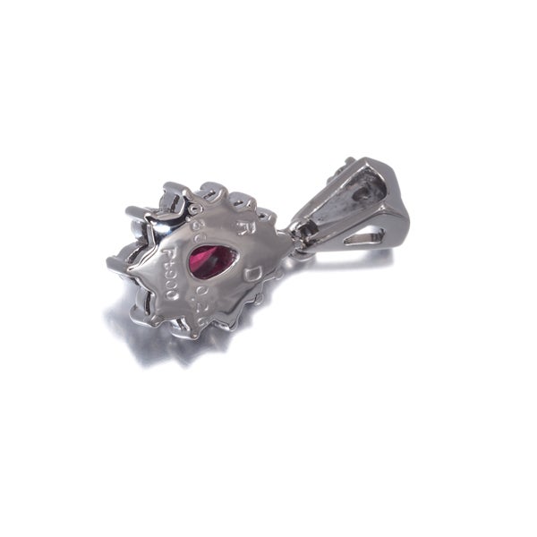 ルビー 0.30ct  ダイヤ 0.26ct ペアシェイプ ティアドロップ ペンダントトップ Pt900 