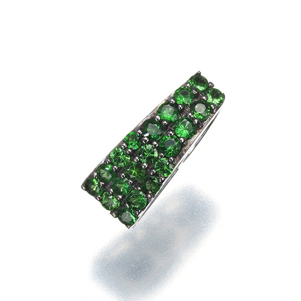 グリーンガーネット 0.27ct   ペンダントトップ K18WG/ブラックコーティング