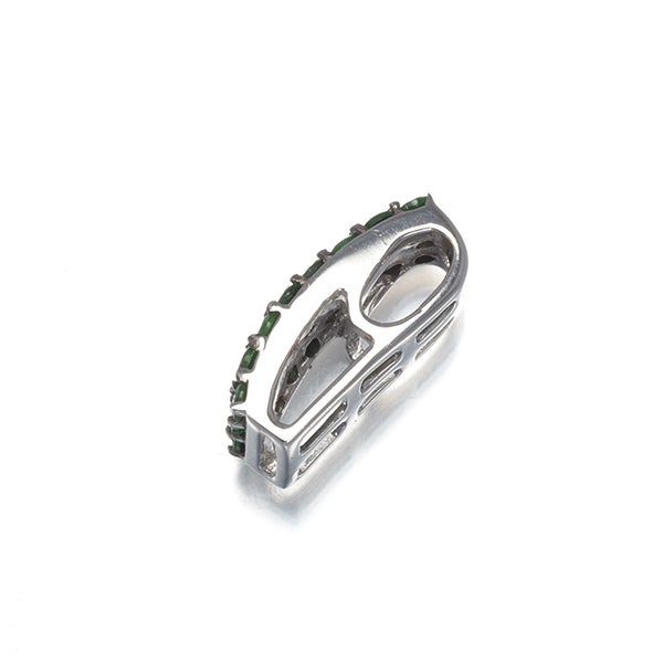 グリーンガーネット 0.27ct   ペンダントトップ K18WG/ブラックコーティング