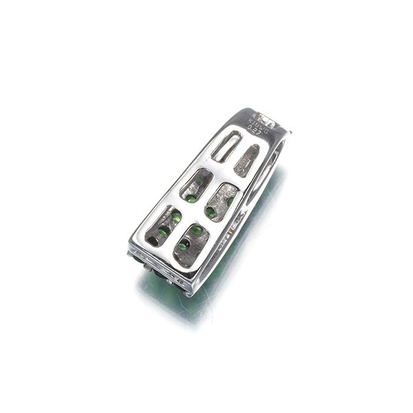 グリーンガーネット 0.27ct   ペンダントトップ K18WG/ブラックコーティング