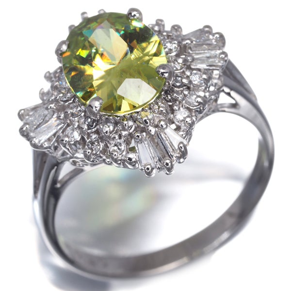 スフェーン 2.004ct  ダイヤ 0.45ct テーパーカット 2種カット リング Pt900 ソーティング