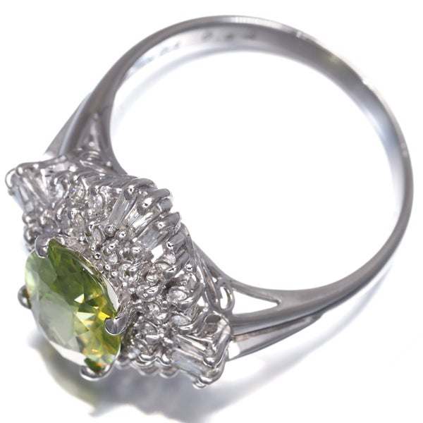 スフェーン 2.004ct  ダイヤ 0.45ct テーパーカット 2種カット リング Pt900 ソーティング