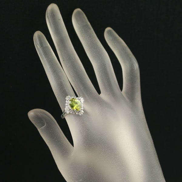 スフェーン 2.004ct  ダイヤ 0.45ct テーパーカット 2種カット リング Pt900 ソーティング