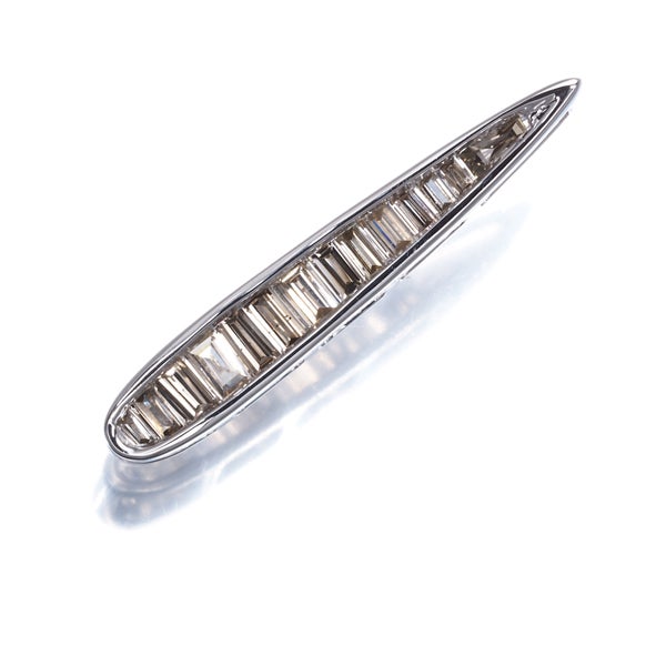 ダイヤ 0.40ct テーパーカット  ペンダントトップ K18WG 