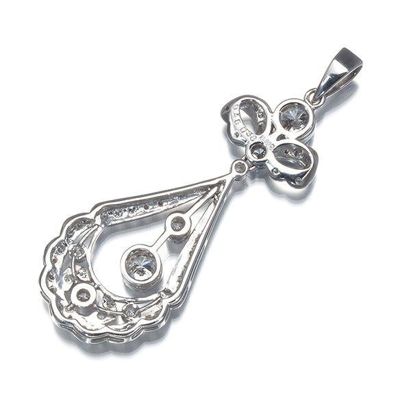ダイヤ 0.46ct/0.38ct 揺れる ミルグレイン  ペンダントトップ Pt900 