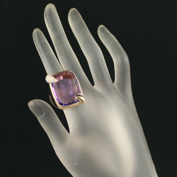 ポメラート リング アメジスト ダイヤ リトラット 53号 K18PG 箱/保証書