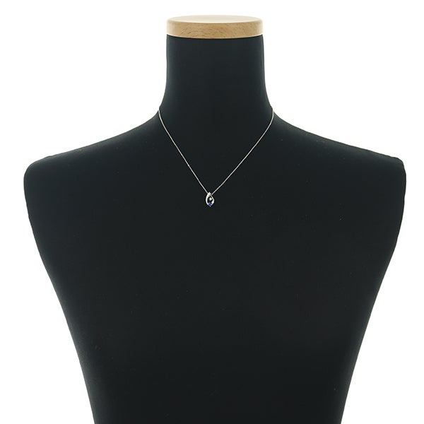 スタージュエリー ネックレス サファイア  ダイヤ 0.09ct  スター K18WG 