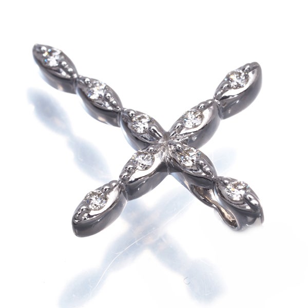 タサキ ペンダントトップ ダイヤ 0.15ct  クロス K18WG 