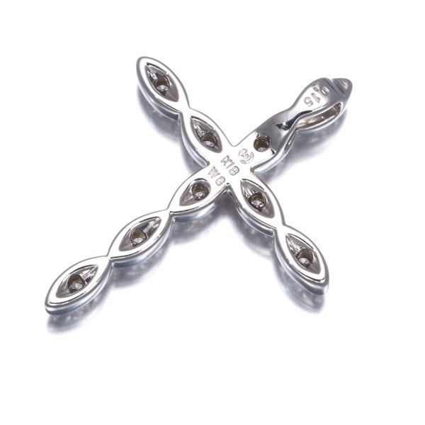 タサキ ペンダントトップ ダイヤ 0.15ct  クロス K18WG 