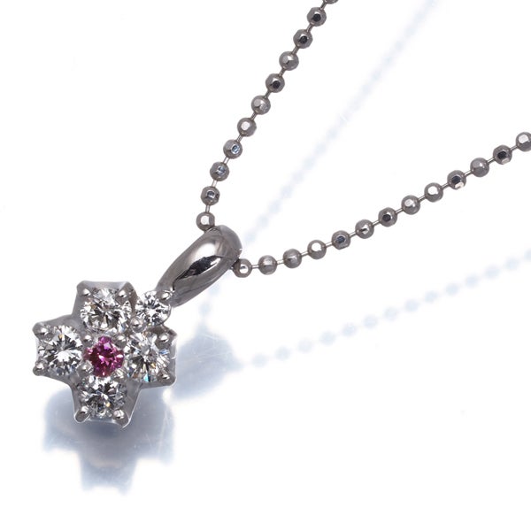 アッシュエル ネックレス ダイヤ 0.30ct  フラワー Pt850/Pt900 ソーティング