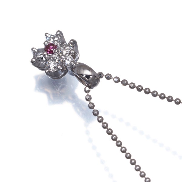 アッシュエル ネックレス ダイヤ 0.30ct  フラワー Pt850/Pt900 ソーティング