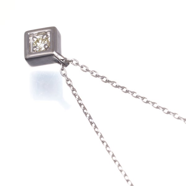 タサキ ネックレス イエローダイヤ 0.06ct  一粒 K18WG 