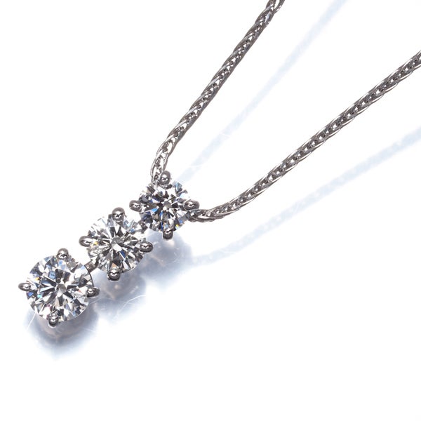 セイコー ネックレス ダイヤ 1.00ct  トリロジー 3P K18WG/Pt900 