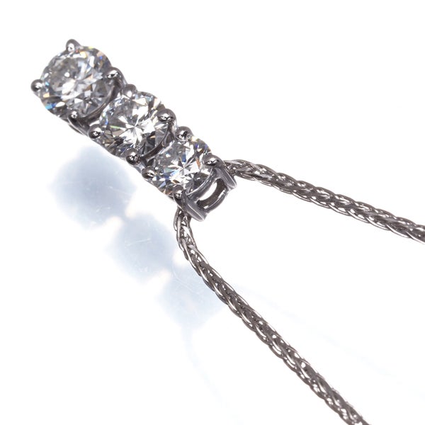 セイコー ネックレス ダイヤ 1.00ct  トリロジー 3P K18WG/Pt900 
