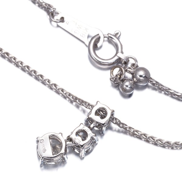 セイコー ネックレス ダイヤ 1.00ct  トリロジー 3P K18WG/Pt900 