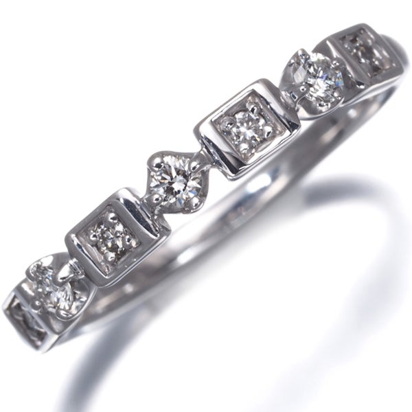 スタージュエリー リング ダイヤ 0.13ct  8号 K18WG 