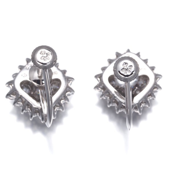 ダイヤ 0.50ct/0.50ct パヴェ  イヤリング Pt850 