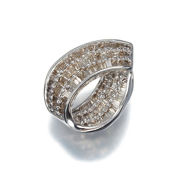 ブラウンダイヤ 0.50ct テーパーカット  ペンダントトップ K18WG 