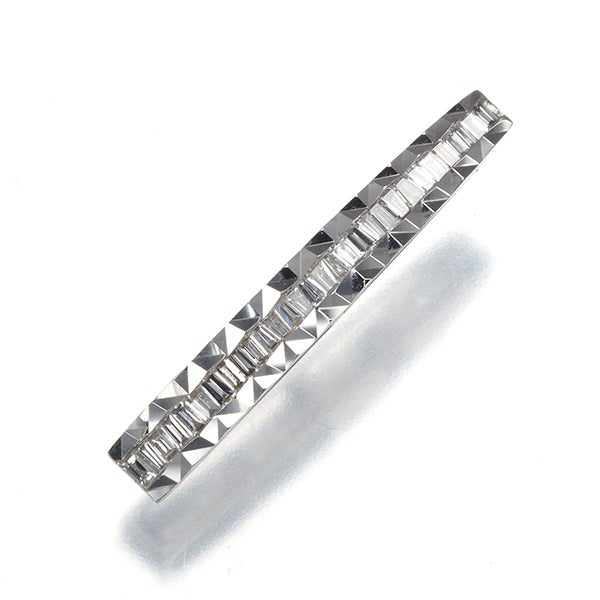 ダイヤ 0.15ct テーパーカット  ペンダントトップ K18WG 