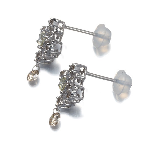 QVC ピアス ダイヤ 0.07ct/0.07ct  クロス K18WG 保証書