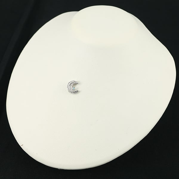 QVC ペンダントトップ パライバトルマリン 0.05ct ダイヤ 0.25ct  ムーン K18WG 保