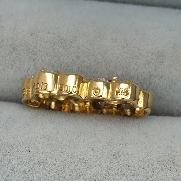 アンブローズ ペンダントトップ ダイヤ 0.58ct ルビー 0.13ct エメラルド K18YG 