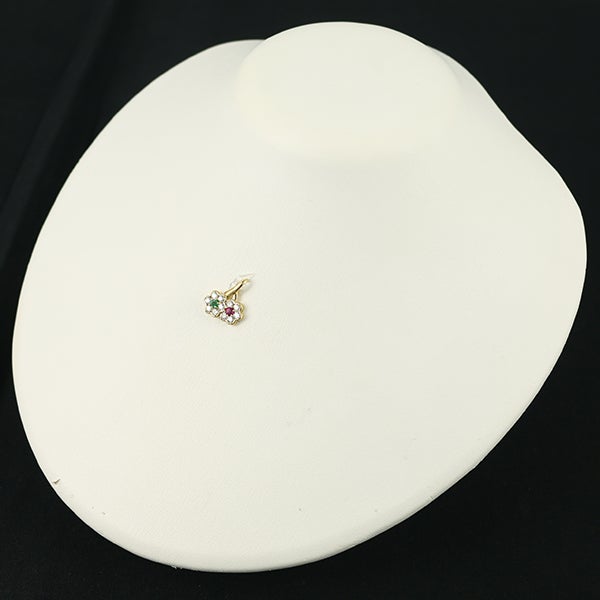 アンブローズ ペンダントトップ ダイヤ 0.58ct ルビー 0.13ct エメラルド K18YG 