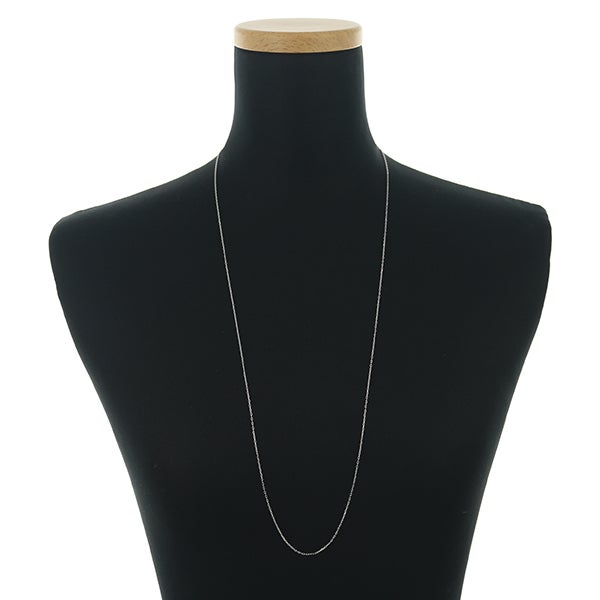 カットアズキ チェーンネックレス 75cm ロング K10WG 