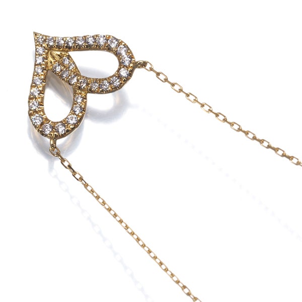 アーカー ネックレス ダイヤ 0.16ct フィルージュハート ミディ フル K18YG 箱