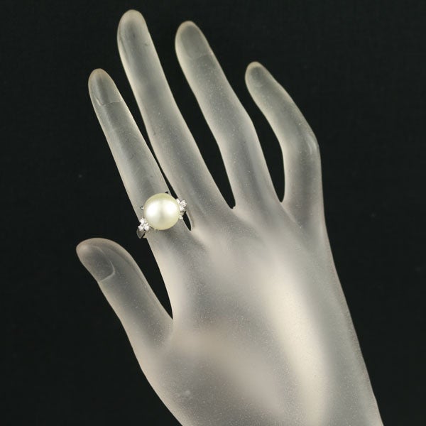 タサキ リング パール 白蝶真珠 11.6mm  ダイヤ 0.11ct  10号 Pt900 