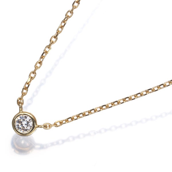 タサキ ネックレス ダイヤ 0.06ct  ベゼル 一粒 K18YG 