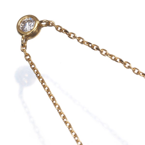 タサキ ネックレス ダイヤ 0.06ct  ベゼル 一粒 K18YG 