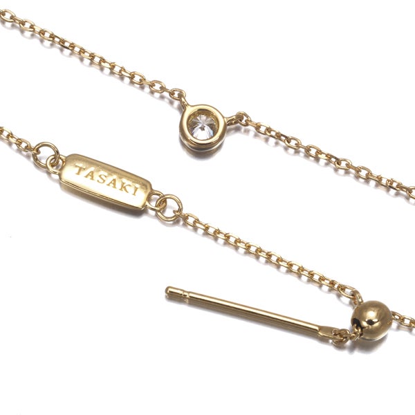 タサキ ネックレス ダイヤ 0.06ct  ベゼル 一粒 K18YG 