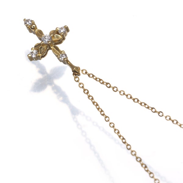 アーカー ネックレス ダイヤ 0.05ct  クロス K18YG 