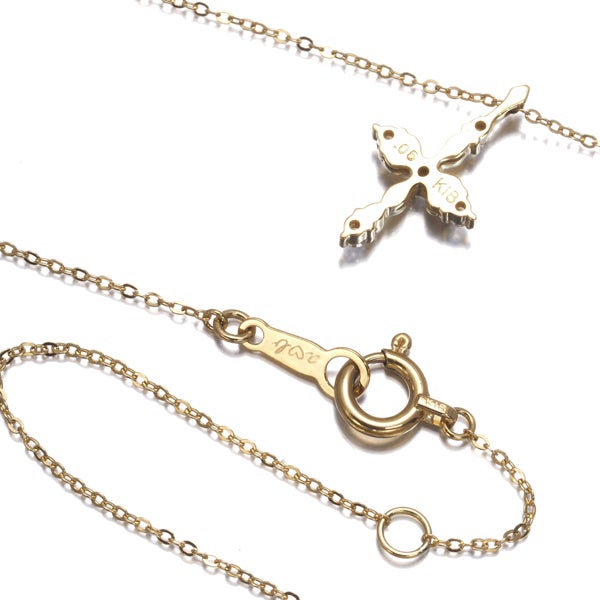 アーカー ネックレス ダイヤ 0.05ct  クロス K18YG 