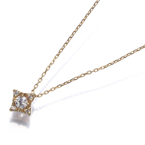 ヴァンドーム ネックレス ダイヤ 0.06ct リュール  K18YG 