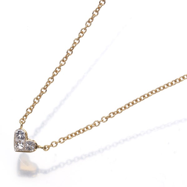 スタージュエリー ネックレス ダイヤ 0.05ct ミステリアスハート  K18YG 