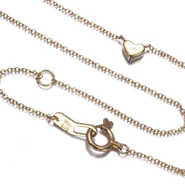 スタージュエリー ネックレス ダイヤ 0.05ct ミステリアスハート  K18YG 