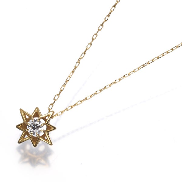 アーカー ネックレス ダイヤ 0.05ct プチクレトワール 一粒 K18YG 