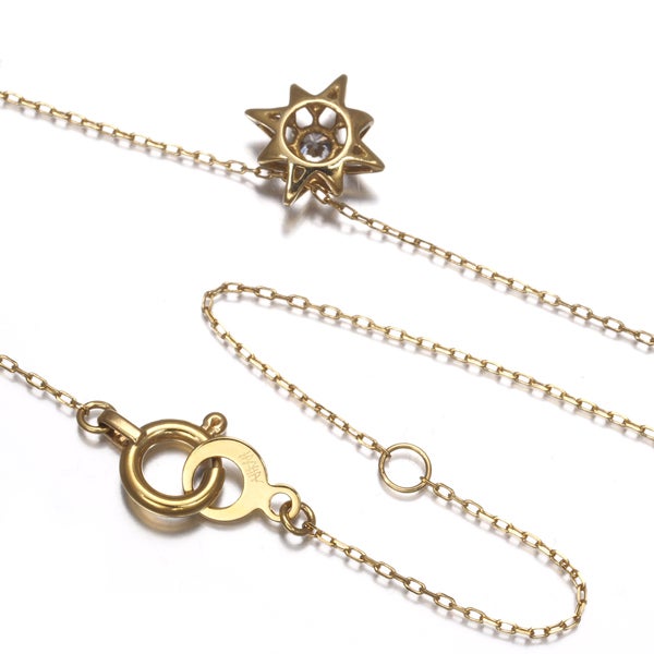 アーカー ネックレス ダイヤ 0.05ct プチクレトワール 一粒 K18YG 