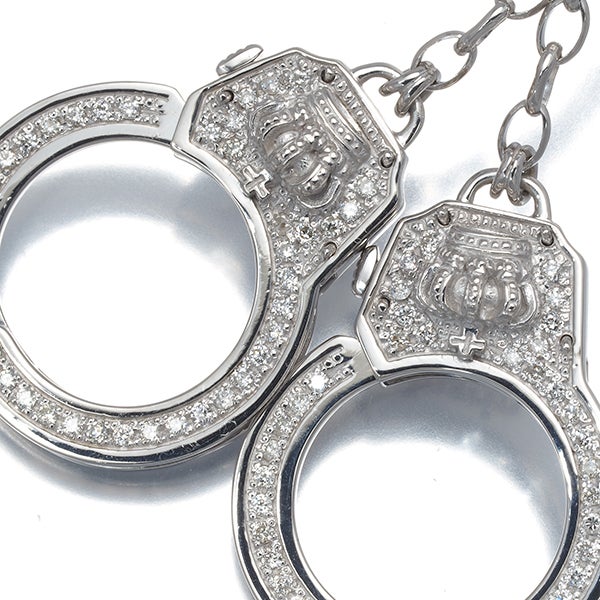 ジャスティンデイビス ネックレス ダイヤ 0.25ct/0.25ct ラブカフ  K18WG 